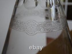 Baccarat Cristal Ancienne Carafe A Vin Modele Pyramide Et Gravure Epoque 1920