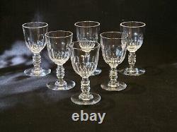 Baccarat Modèle Clermont Côtes Plates Lot 6 Anciens Verres A Vin Porto Cristal