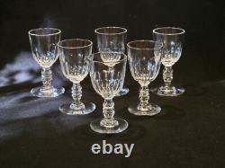Baccarat Modèle Clermont Côtes Plates Lot 6 Anciens Verres A Vin Porto Cristal