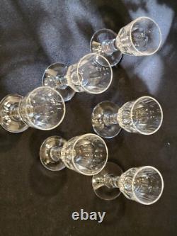 Baccarat Modèle Clermont Côtes Plates Lot 6 Anciens Verres A Vin Porto Cristal