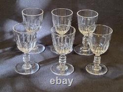 Baccarat Modèle Clermont Côtes Plates Lot 6 Anciens Verres A Vin Porto Cristal