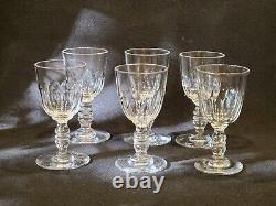 Baccarat Modèle Clermont Côtes Plates Lot 6 Anciens Verres A Vin Porto Cristal