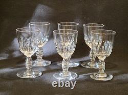 Baccarat Modèle Clermont Côtes Plates Lot 6 Anciens Verres A Vin Porto Cristal