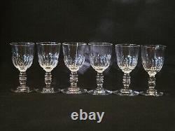 Baccarat Modèle Clermont Côtes Plates Lot 6 Anciens Verres A Vin Porto Cristal