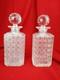 Baccarat, Paire de Grands Flacons Carafes Ancien Cristal Taill&eacute; Diamant XIX