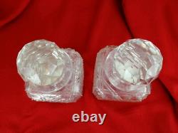 Baccarat, Paire de Grands Flacons Carafes Ancien Cristal Taillé Diamant XIX