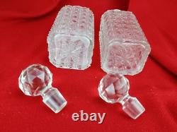 Baccarat, Paire de Grands Flacons Carafes Ancien Cristal Taillé Diamant XIX