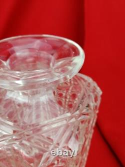 Baccarat, Paire de Grands Flacons Carafes Ancien Cristal Taillé Diamant XIX