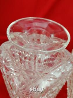 Baccarat, Paire de Grands Flacons Carafes Ancien Cristal Taillé Diamant XIX