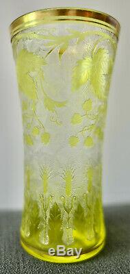 Baccarat Superbe Vase Ancien Art Nouveau Degage A L'acide Antique Cameo Glass