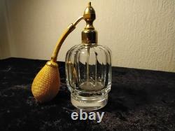 Baccarat ancien vaporisateur modèle Malmaison en cristal monture dorée