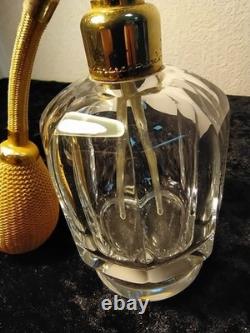 Baccarat ancien vaporisateur modèle Malmaison en cristal monture dorée