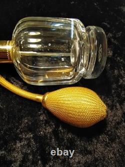 Baccarat ancien vaporisateur modèle Malmaison en cristal monture dorée