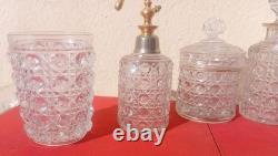 Baccarat cristal ensemble ancien Diamants Pierreries lot flacons verre