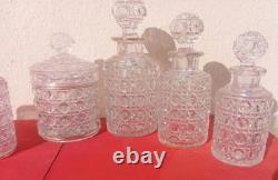 Baccarat cristal ensemble ancien Diamants Pierreries lot flacons verre