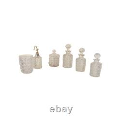 Baccarat cristal ensemble ancien Diamants Pierreries lot flacons verre