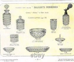 Baccarat cristal ensemble ancien Diamants Pierreries lot flacons verre