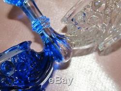 Baccarat rare salière ancienne saleron en cristal bicolore bleu diamant