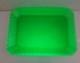 Bayel plat assiette pointe diamant ouraline verre vert ancien art deco nouveau