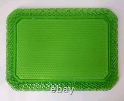 Bayel plat assiette pointe diamant ouraline verre vert ancien art deco nouveau