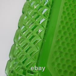 Bayel plat assiette pointe diamant ouraline verre vert ancien art deco nouveau