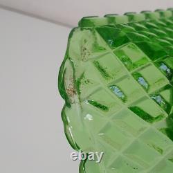 Bayel plat assiette pointe diamant ouraline verre vert ancien art deco nouveau