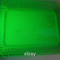 Bayel plat assiette pointe diamant ouraline verre vert ancien art deco nouveau