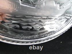 Beau Cendrier coupelle en cristal LALIQUE France bateau caravelle Ancien ashtray