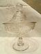 Bel ancien drageoir en cristal gravé decor de vigne lierre napoleon III 19 eme