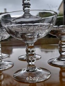 Belle Série De 6 Coupes À Champagne Ancienne Soufflées Baccarat XIXEME Medicis