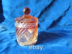 Boite A Poudre Ancienne En Cristal De Baccarat Rose