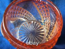 Boite A Poudre Ancienne En Cristal De Baccarat Rose