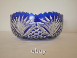 Bol coupe saladier cristal taillé bleu Saint Louis ancienne ancien