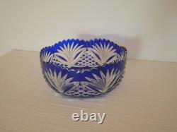 Bol coupe saladier cristal taillé bleu Saint Louis ancienne ancien