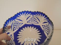 Bol coupe saladier cristal taillé bleu Saint Louis ancienne ancien