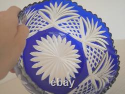 Bol coupe saladier cristal taillé bleu Saint Louis ancienne ancien