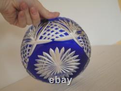 Bol coupe saladier cristal taillé bleu Saint Louis ancienne ancien