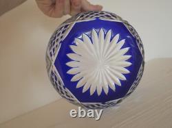 Bol coupe saladier cristal taillé bleu Saint Louis ancienne ancien