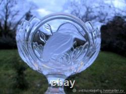 Bonbonnière ancienne pied Oiseaux cristal Old candy box with crystal bird foot