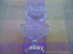 Bonbonnière ancienne pied Oiseaux cristal Old candy box with crystal bird foot