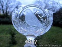 Bonbonnière ancienne pied Oiseaux cristal Old candy box with crystal bird foot