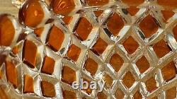 Bonbonniere en cristal de baccarat ancienne/Losanges ambrés