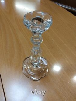 Bougeoir ancien vintage cristal art déco BACCARAT France Model Klein 1920