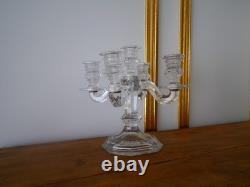 Bougeoir chandelier girandole cristal Baccarat régence 5 bougie Harcourt Ancien