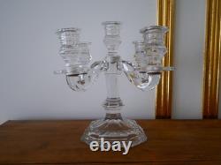 Bougeoir chandelier girandole cristal Baccarat régence 5 bougie Harcourt Ancien