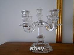 Bougeoir chandelier girandole cristal Baccarat régence 5 bougie Harcourt Ancien