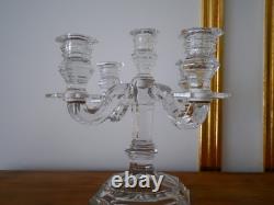 Bougeoir chandelier girandole cristal Baccarat régence 5 bougie Harcourt Ancien