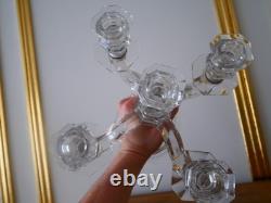 Bougeoir chandelier girandole cristal Baccarat régence 5 bougie Harcourt Ancien
