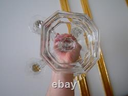 Bougeoir chandelier girandole cristal Baccarat régence 5 bougie Harcourt Ancien