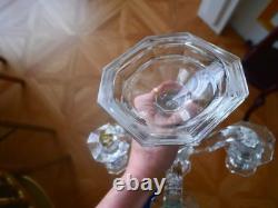 Bougeoir chandelier girandole cristal Baccarat régence 5 bougie Harcourt Ancien